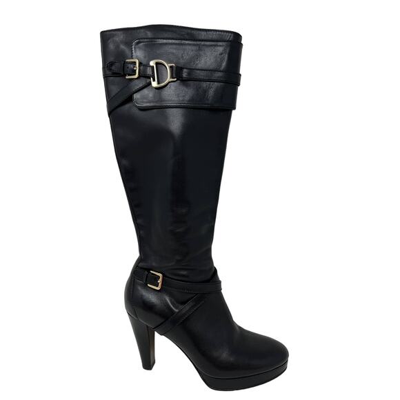 Cole Haan Suede and Patent Leather Boot Nike Sole Lace Up Ankle Tall - 7.5 - Picture 1 of 6